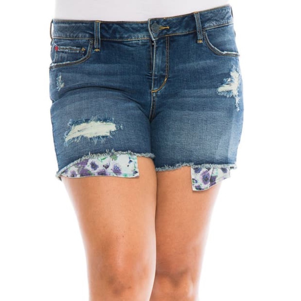 EUC Nordstrom Slink Jeans Exposed Pocket Denim Shorts Size 24W